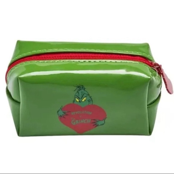 Revolution Grinch Green Cosmetic Bag with Red Accent - Picture 1 of 8